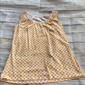 Merona orange and white print tank.